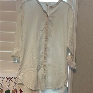 Eileen Fisher White Button-Down Shirt